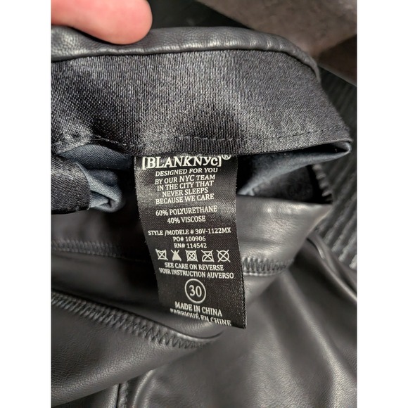 BlankNYC Vegan Leather Pull On Leggings Black Skinny Pants 30V-1122MX Womens 30 - Picture 13 of 13